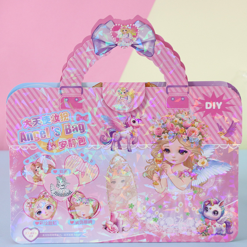 Pegatinas de dibujos animados para niños Conjunto de chicas lindas Pintura Vestir para colorear Belleza Hecho a mano Paquete de regalo de libro tranquilo de bricolaje