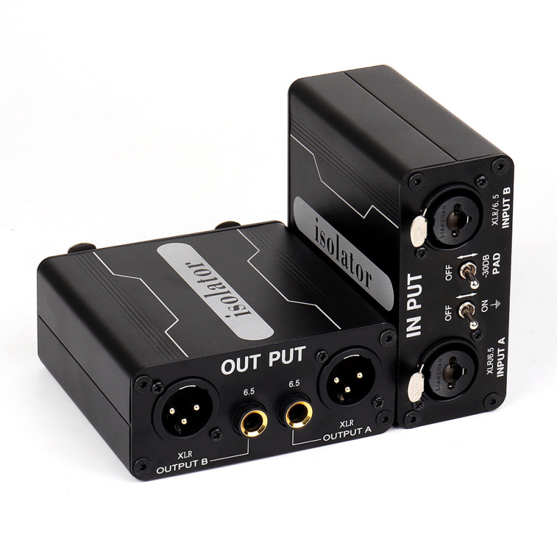 Pengxun GX200 Audio Isolator Current Acoustic Noise Elimination Audio mixer Microphone Common ground Filter Cannon 6.5