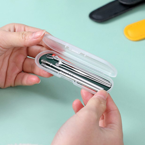 Ear-picking spoon set, ear-picking tool, spiral professional earwax removal household ear-picking tool, adult ear-picking tool