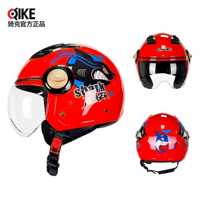 Motosiklet kaskı (dəbilqə) – Vehicle Men's and Women's Half - 002w-mirror-big-red-shark-m