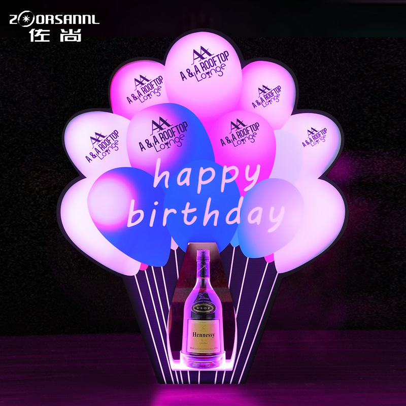 Feliz cumpleaños transfronterizos luminoso barra de licor KTV vino LED champagne Wang Liquor extranjero base luminosa