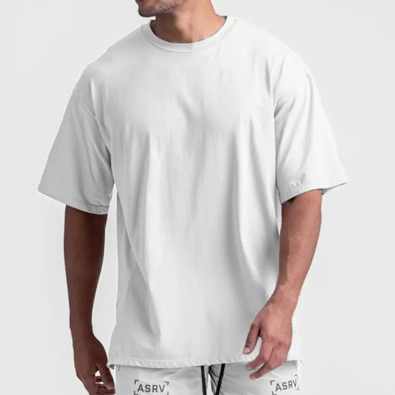 男装2025春夏季男士t恤美式青年大码运动短袖男t恤速干透气打底衫