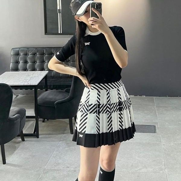 New Korean Original Golf Clothing Women's Autumn Knitwear Half-Sleeved Short-Sleeved T-Shirt Top