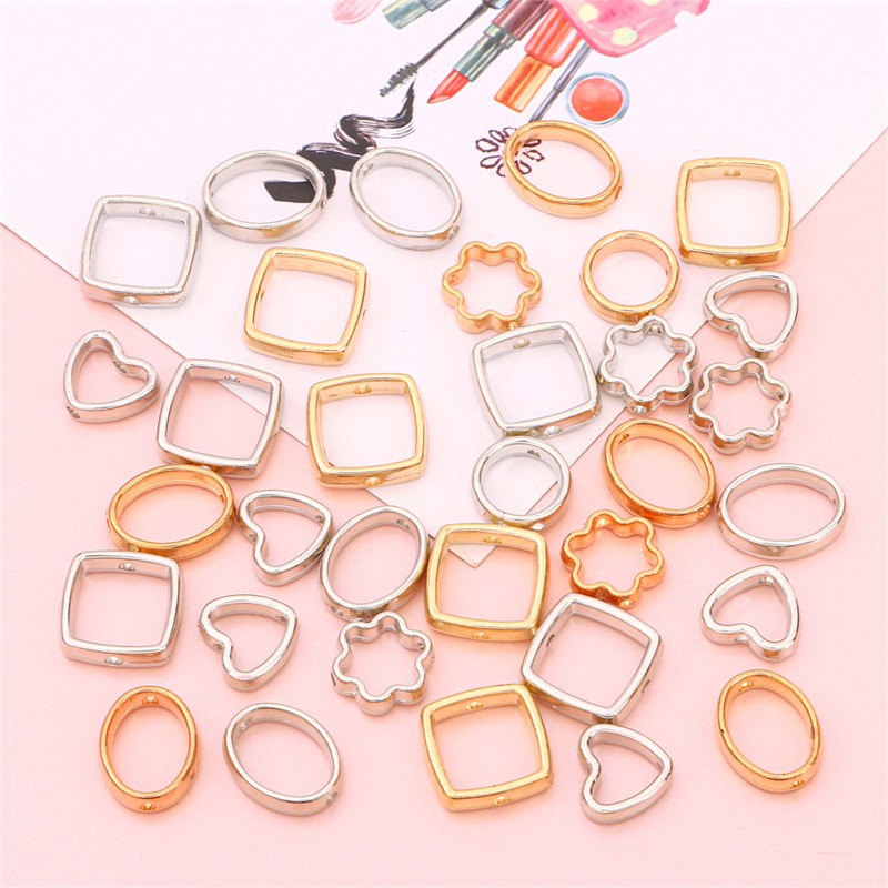 50 Plastic Cut Out Shaped Spacer Beads and Round Bead Accessories Handmade DIY Homemade Bracelet Necklace Tassel Earrings Material