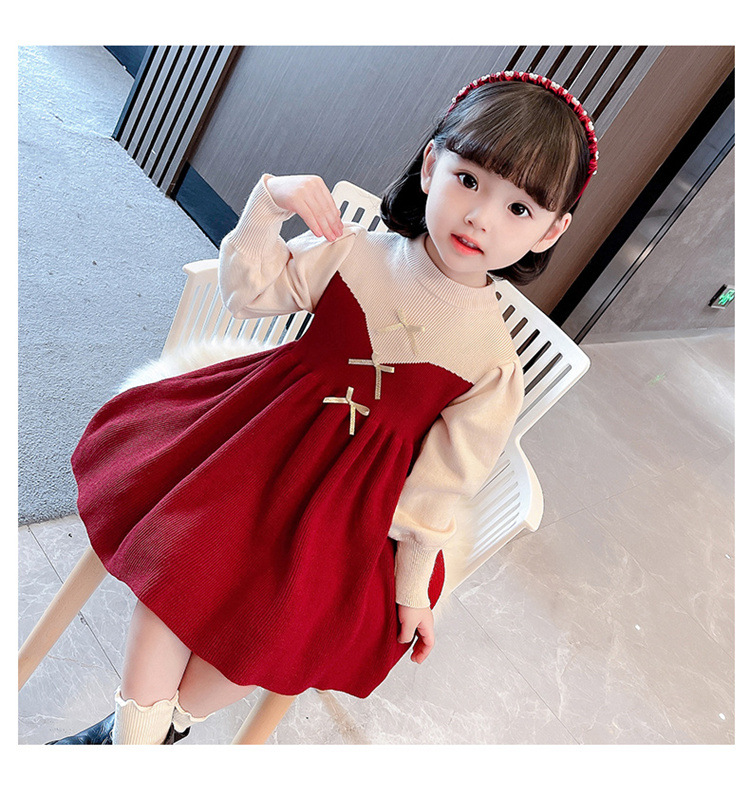 2024 Girls' New Dress Skirt Korean Edition Princess Artist Hat Knitted Thread Baby Children_voghion.com