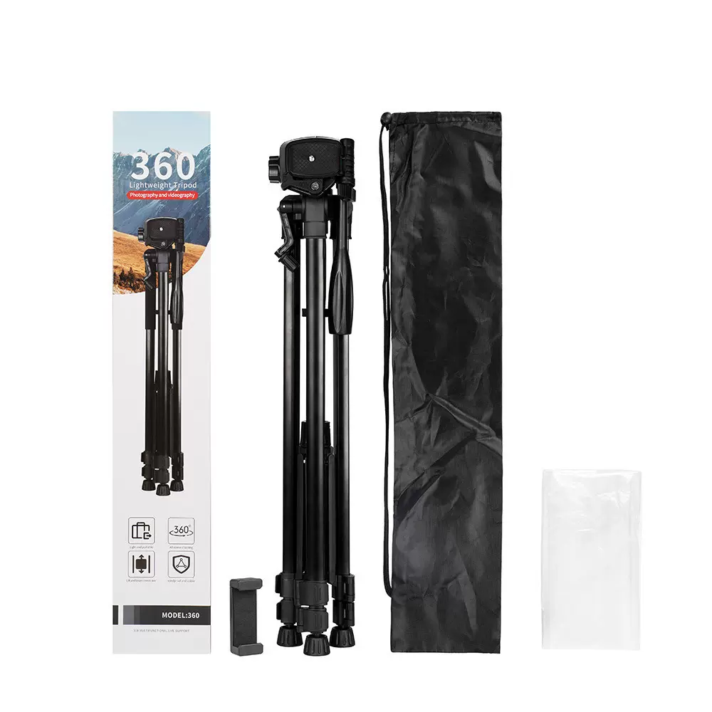 360相机三脚架摄影落地支架望远镜投影仪三角架脚架自拍直播支架