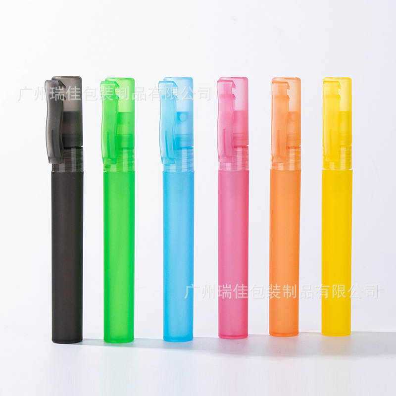 现货10ml便携式小样喷雾瓶笔形塑料酒精香水笔喷雾笔洗手液分装瓶