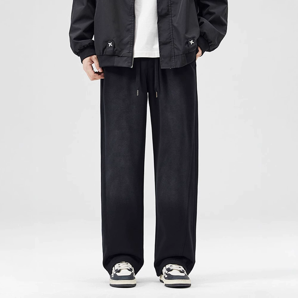 Американские прямые повседневные брюки мужские осень-зима 2024 новые бархатные свободные спортивные брюки тяжелые брюки