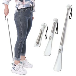 Stainless Steel Retractable Shoe Puller Long Handle Household Shoe Wear Artifact Long Handle Shoe Lacker Shoe Puller Shoe Slider