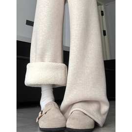 山力达迪【店铺】羊羔绒糯米裤女秋冬季新款加厚加厚棉裤休闲软糯