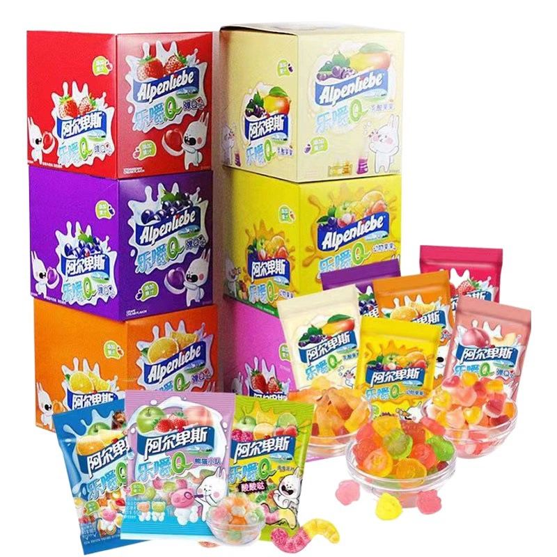 Альпы жует Q сахар 60 г СОК ГЕЛЬ конфеты добавить сок Q мягкие конфеты жует Q сахар оптом