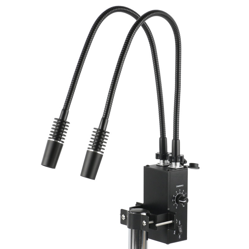 显微镜双鹅颈管光源 LED照明灯 双支管 白色LED工业相机光源