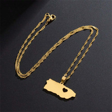 U 15304 Map pendant titanium steel necklaces ��ͼ��׹�Ѹ���