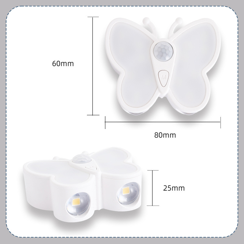 1000mAh 배터리가 포함된 나비 조명 2개 팩