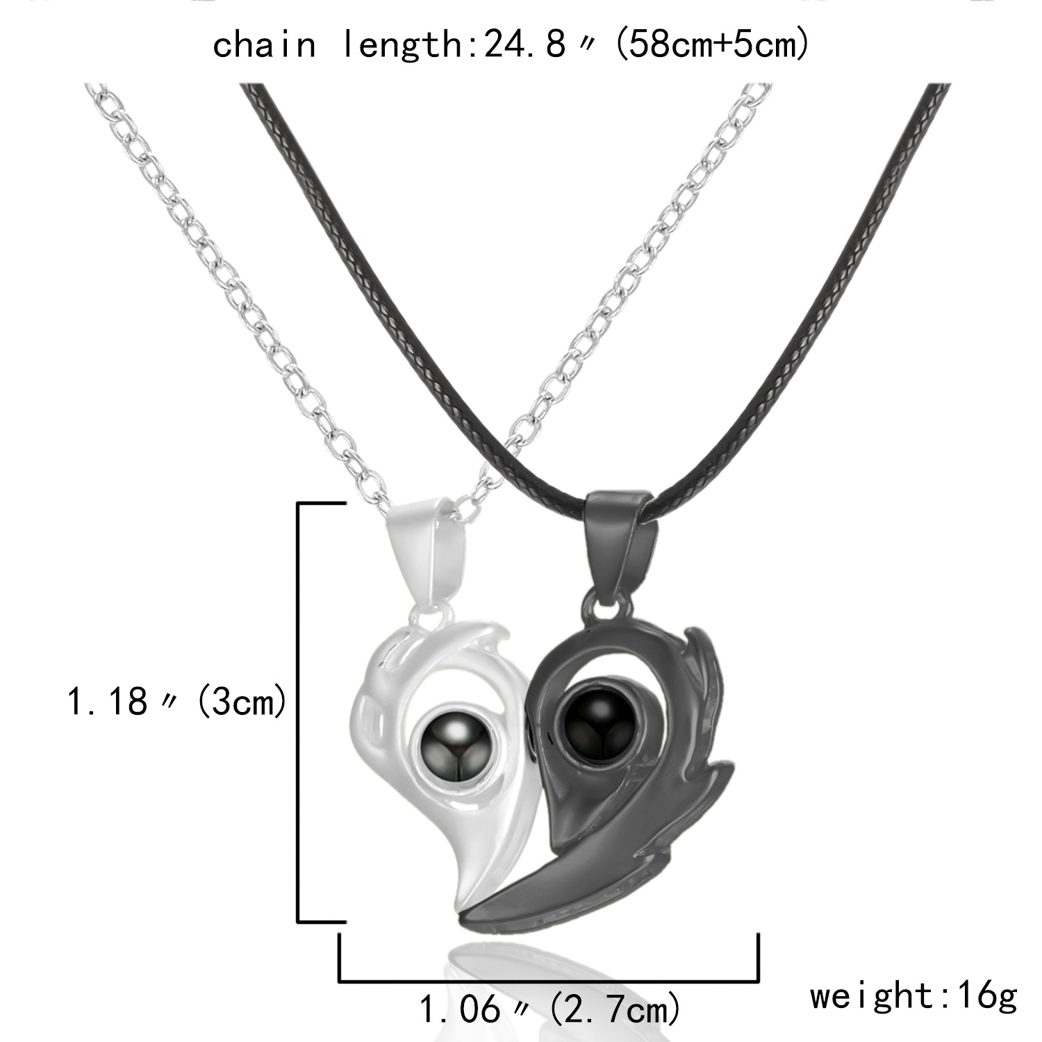Elegant Streetwear Heart Shape Alloy Plating Valentine's Day Couple Pendant Necklace display picture 1