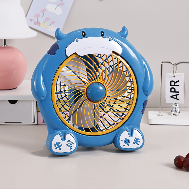 漫画小型ファンデスクトップテーブルファンオフィスデスク電動ファン 2 スピードページファン大風量かわいいウサギの子犬|undefined
