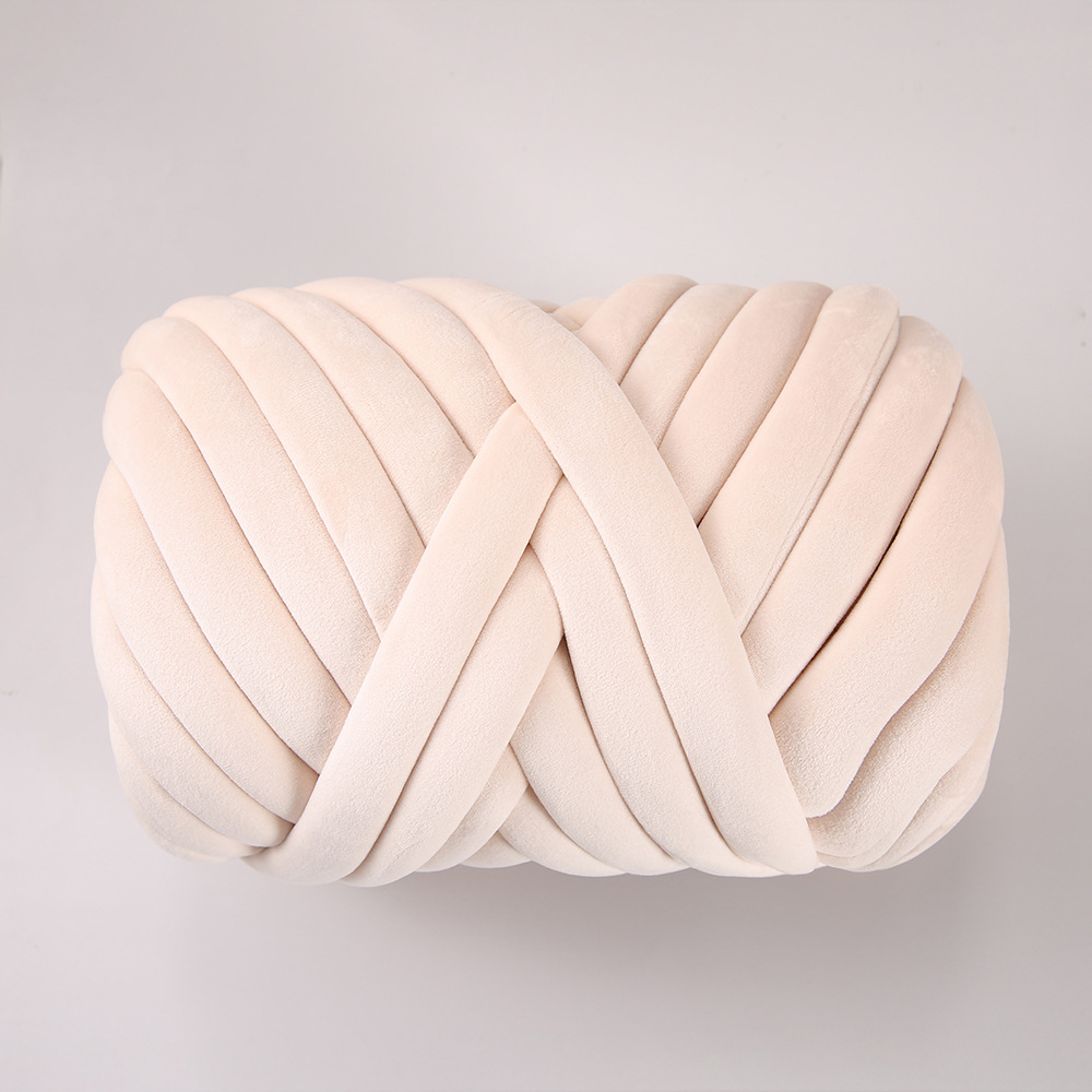 Terciopelo ultra grueso islandés hilo de lana relleno de algodón grueso tejido a mano DIY almohada bolsa línea de choque bebé