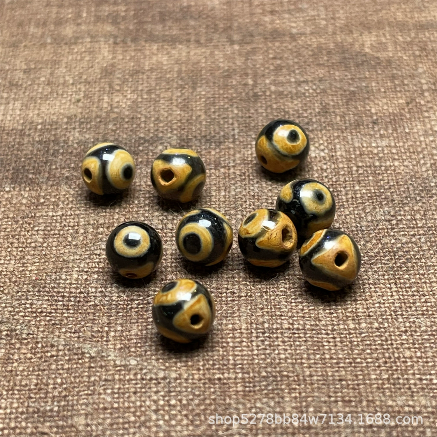 Зуб желтая панда три глаза круглые бусы 6 мм агат дзи бусы маленькие рисовые бусы рассыпчатые бусы DIY браслет ожерелье
