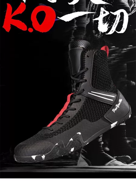 High-top boxing and martial arts training shoes, professional competition high-top combat boots, new weightlifting boxing shoes