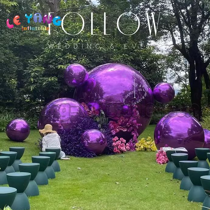 厂家直销反光球银色镜面球婚礼派对彩色镜面球酒吧氛围美陈装饰球