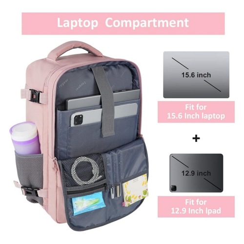 A new travel backpack with charging ports and a shoe bag, a carry-on backpack compatible with TSA for 15.6-inch laptops.