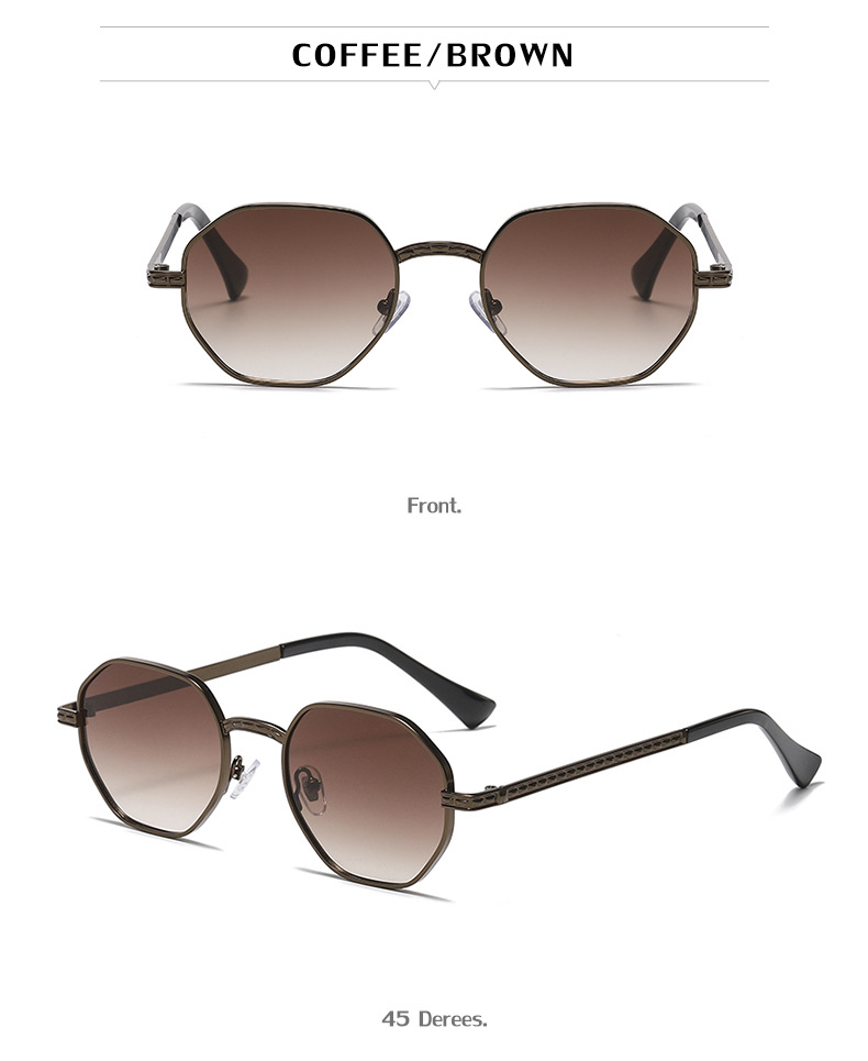 Unisex Fashion Gradient Color Solid Color Pc Polygon Sunglasses display picture 3