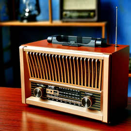 出欧美复古收音机全波段蓝牙音箱老人台式插卡广场物音响充电高端