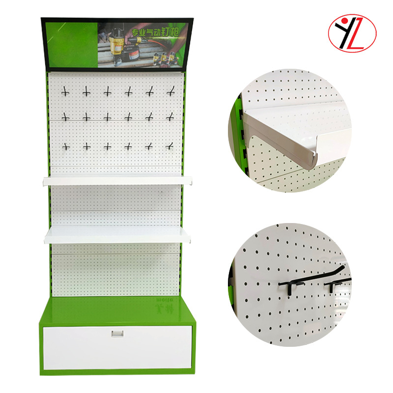 电钻工具架卫浴五金展架挂板货架洞洞板置物架工具架带灯箱展示架