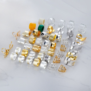 Napkin Buckle Napkin Ring, Exquisite and Simple Double Bead Spring Napkin Ring, Hotel Fashion Mouth Cloth Ring, Western Food Buckle Ring