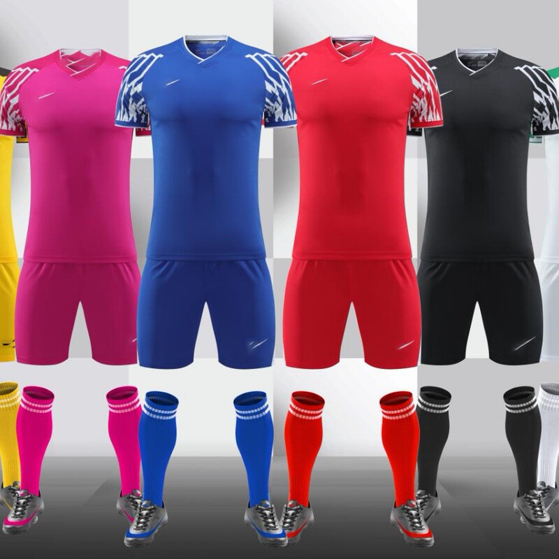 Short-Sleeved Casual Suit Cross-Border Jersey Football Uniform Football T-Shirt Children's Shorts Adult Running Competition Printed Number