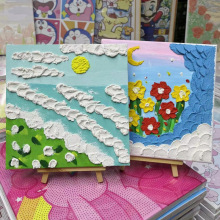 儿童肌理画DIY手工创意制作浮雕画石英砂立体画油画丙烯画材料包