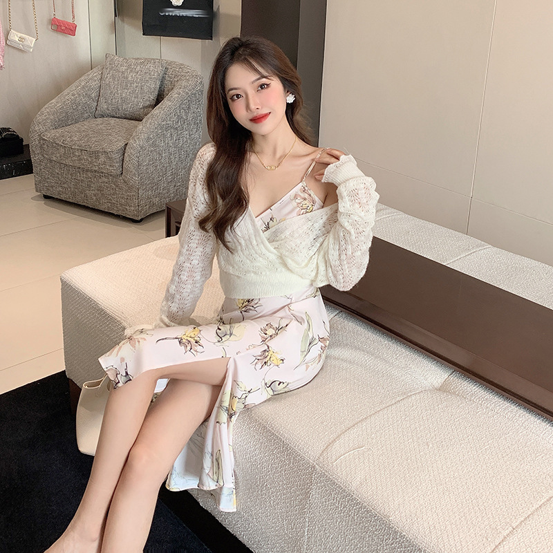 In-Stock Soft Girl Classic Crochet Ultra-Soft Knit Sweater (Yarn) Soft Hollow-Out Top