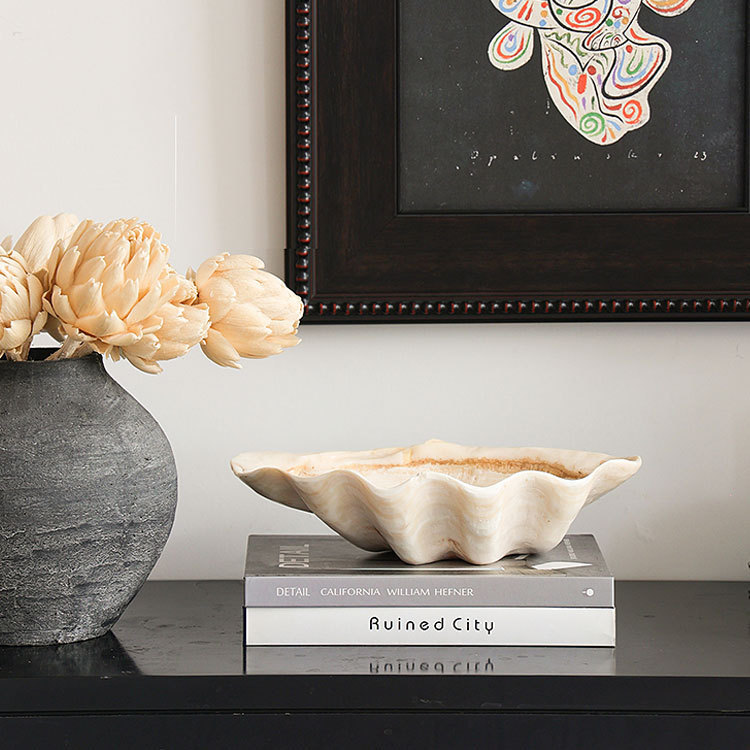 Nostalgic Retro Shell Art Fruit Plate Simulation Creative Niche Living Room Desktop Personality Tray Crafts Ornaments Nostalgic Retro Shell Art Fruit Plate Simulation Creative Niche Living Room Desktop Personality Tray Crafts Ornaments