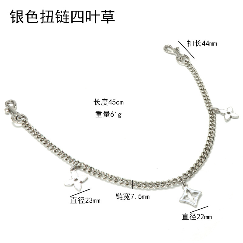 Cadena de Extensión de Metal para Bolso con Colgante de Camelia