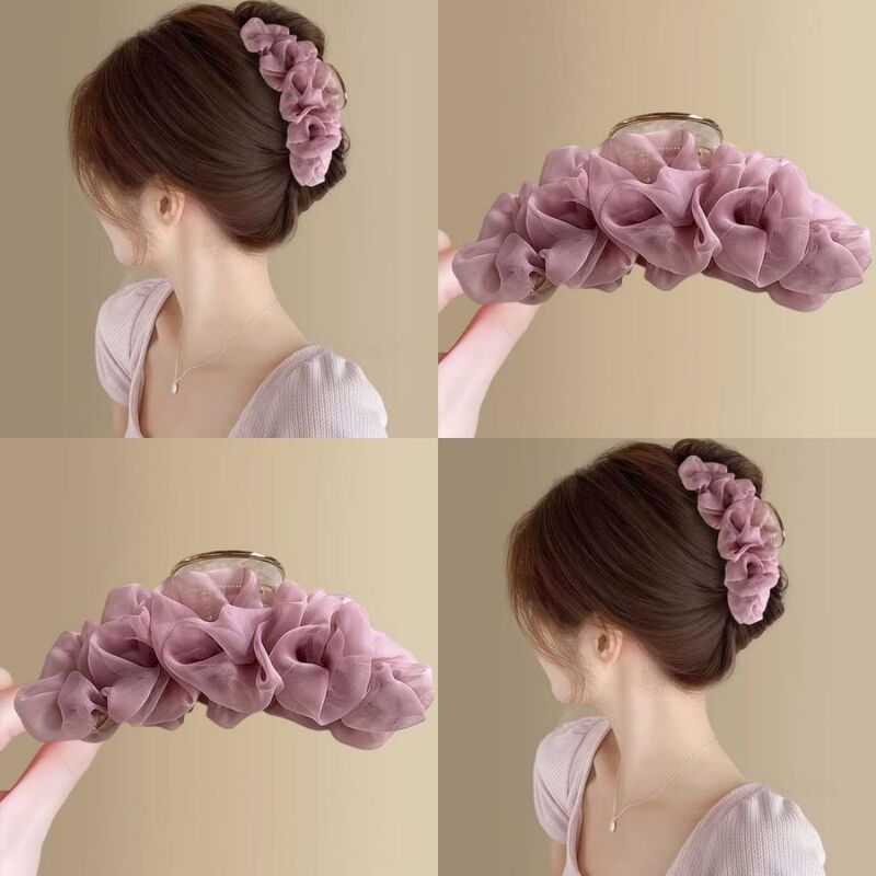 Sakura Sweet Dreams~ Super Fairy Mesh Large Hair Clip 2026 New Model High-End Shark Clip Elegant Hairpin for Updos Sakura Sweet Dreams~ Super Fairy Mesh Large Hair Clip 2026 New Model High-End Shark Clip Elegant Hairpin for Updos