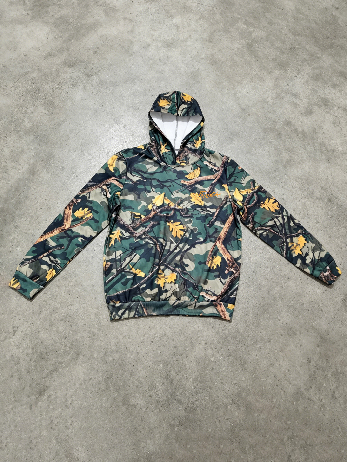 Men's Forest Camouflage Freedom Signature Print Hoodie And Flared Sweatpants Two-Piece Set Casual Comfortable Streetwear_viptrois.com
