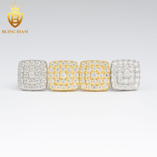INS New Hot Sale S925 Silver Set Moissanite Classic Square Earrings Earrings Wholesale Supply Simple Earrings