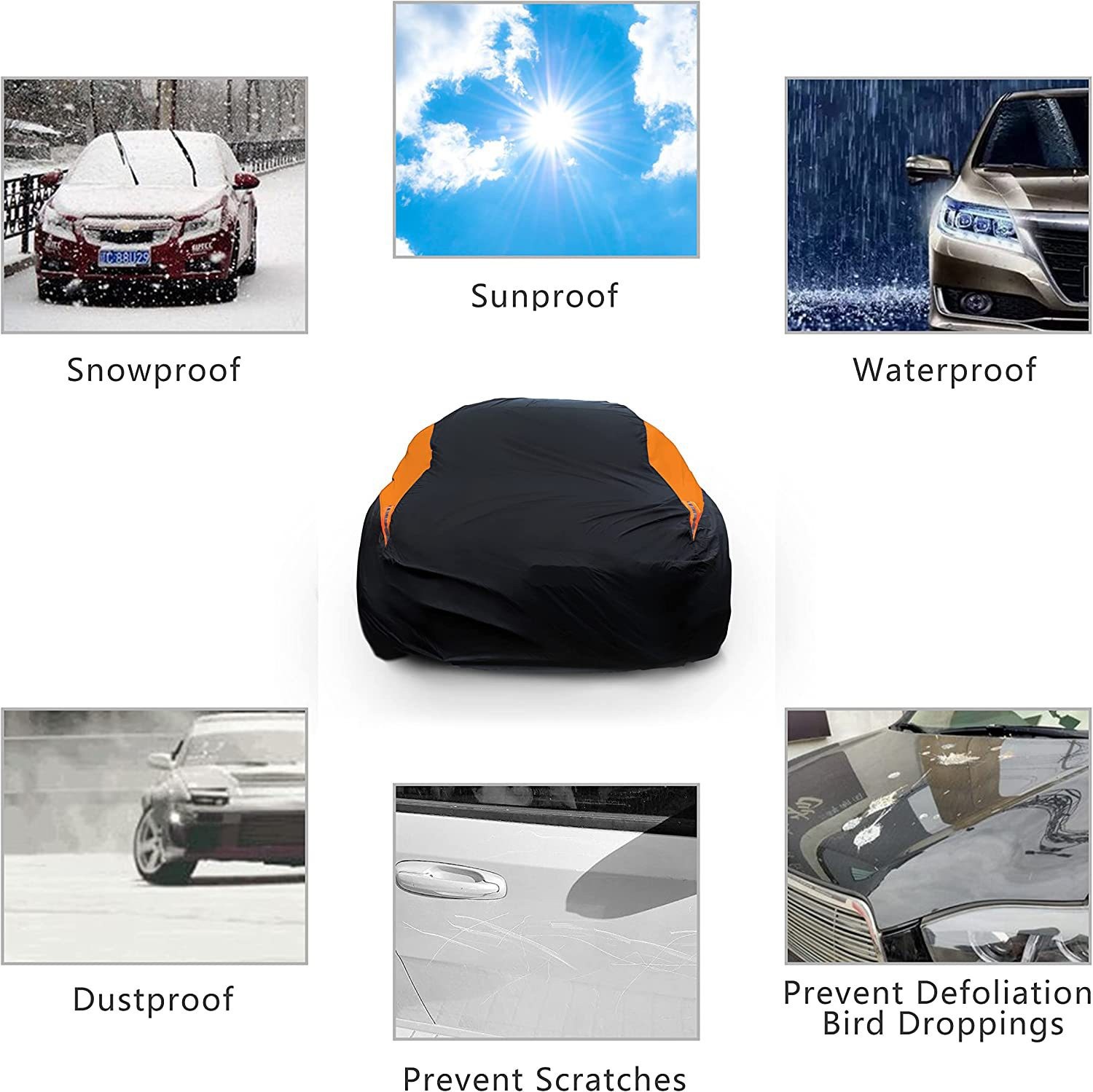 Cross-border special for car color matching dust cover car clothing sun protection snow proof rain proof contrast color car cover full cover