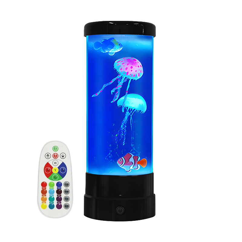 Lámpara LED de noche con forma de medusa, colorida, para decoración del hogar, con control remoto, ideal para comercio exterior, de Amazon.