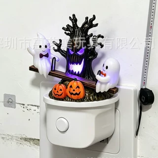 跨境爆款万圣节幽灵兔子闪烁灯居家儿童房背景装饰创意树脂工艺品