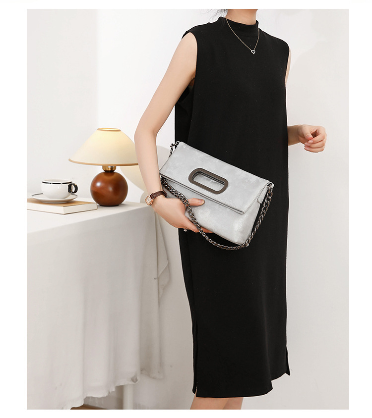 Nouveau sac pliable polyvalent en cuir véritable satiné sous les bras 2024 nouveau sac messager à chaîne haut de gamme de niche_voghion.com