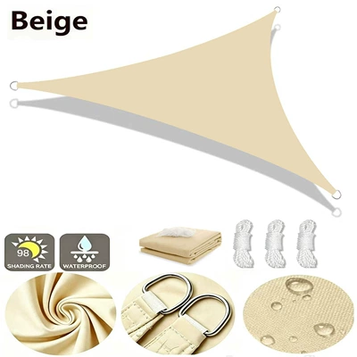 Avtomobil yan çətirləri, Household Triangular Rainproof - beige-2x2x2m