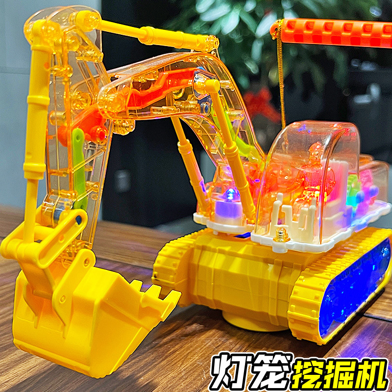 Electric Excavator Toy Lantern Universal Sound and Light Excavator Boy Engineering Vehicle Children's Day Gift Night Market Wholesale Electric Excavator Toy Lantern Universal Sound and Light Excavator Boy Engineering Vehicle Children's Day Gift Night Market Wholesale