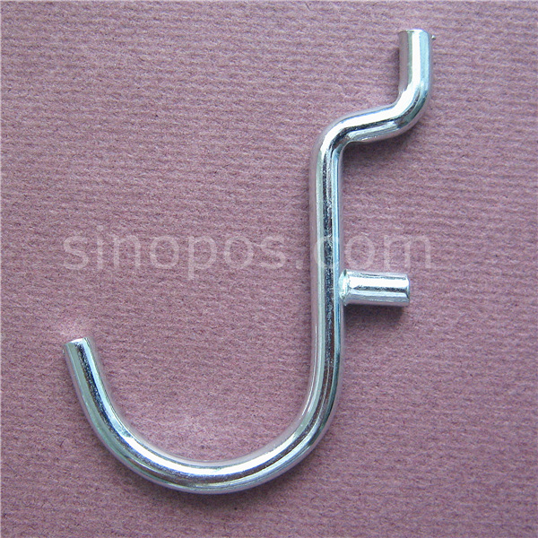 洞洞板J形挂钩商店货架挂板金属钩2字钩家用五金工具饰品粗弯钩