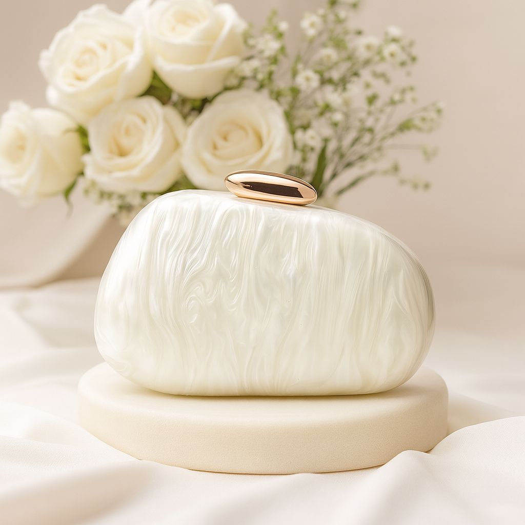 Borsa a tracolla leggera e lussuosa da donna in acrilico con conchiglia - Elegante pochette per feste serali, matrimoni e uso quotidiano. Borsa a tracolla alla moda in acrilico con conchiglia._voghion.com