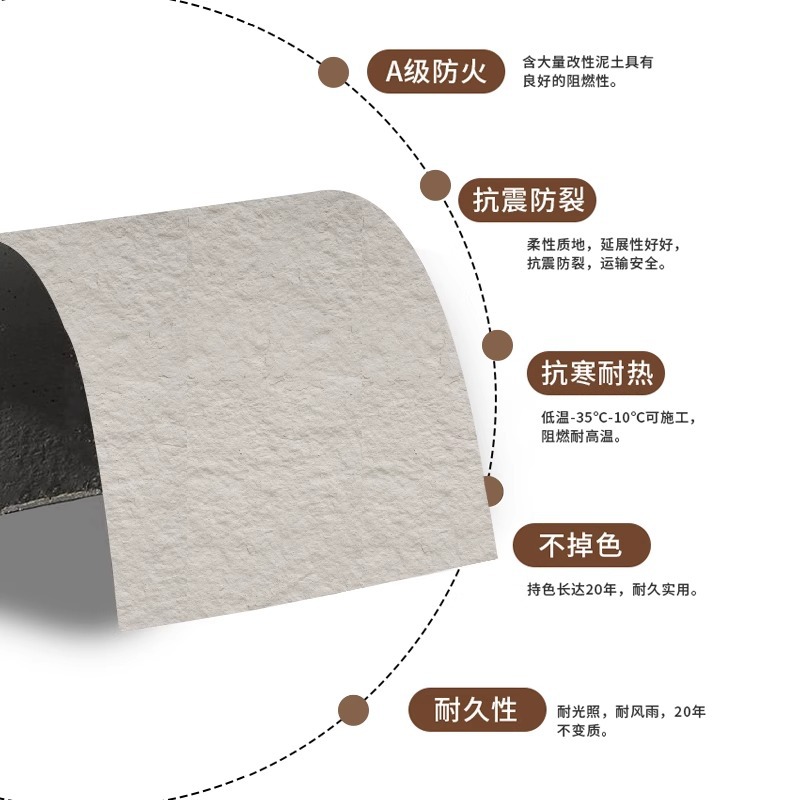 Soft Rock Soft Porcelana Piedra flexible ultrafina Estrella Luna Vosa Piedra de arrozales Patrón de tela Líneas 3D Tapón de travertino Panel de granito