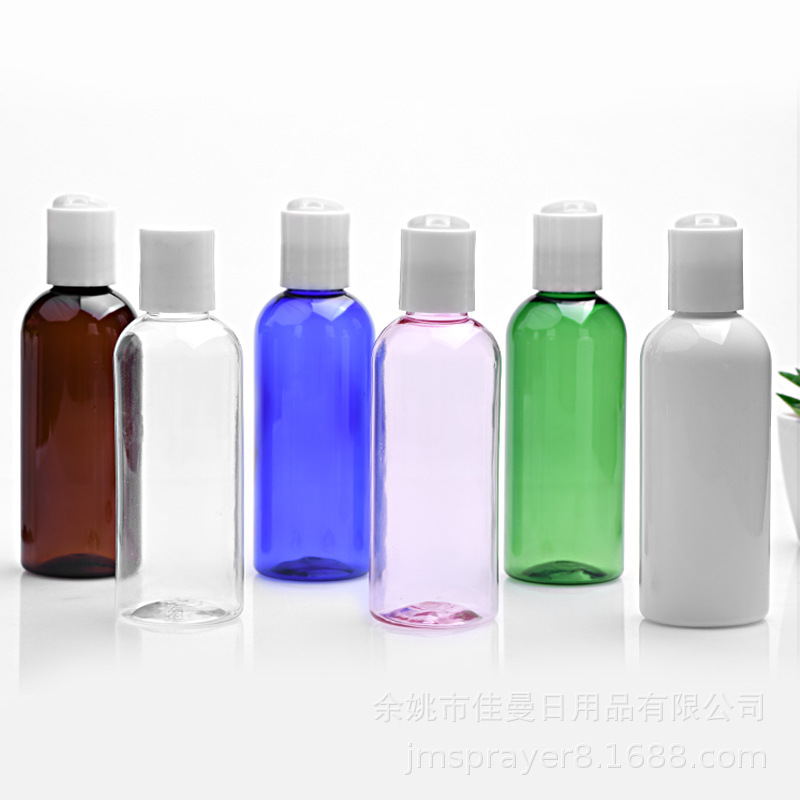100ML矮胖圆肩千秋盖瓶乳液化妆品分装塑料空瓶20MM口径PET瓶包材