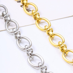 ステンレス楕円クリップチェーン真空炉内メッキ金色アクセサリーチェーンdiyファッション金属チェーンアクセサリー