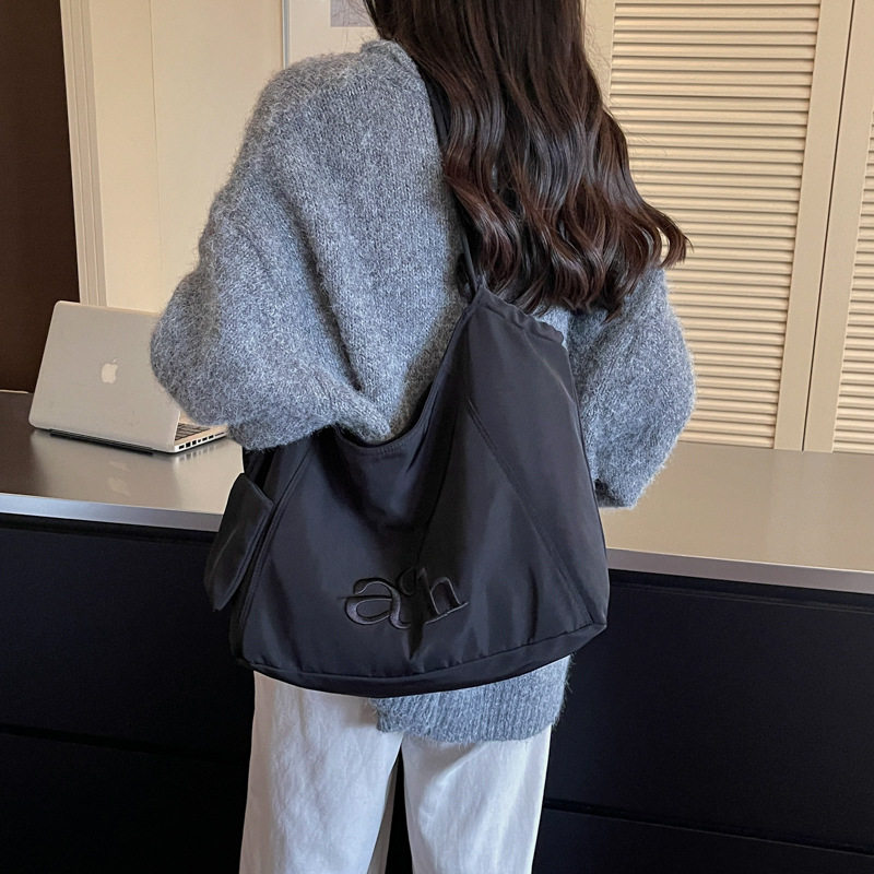 Túi tote nữ vải , túi đeo vai đựng đồ lớn cho sinh viên đi học — màu cà phê, màu kaki, xanh lá cây, đen chi tiết 29