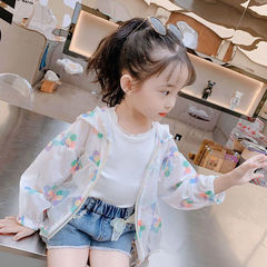 Baby Girl Cute Floral Sun Protective Suit 2023 Summer Trendy New Kids Breathable Lightweight Hooded Outerwear